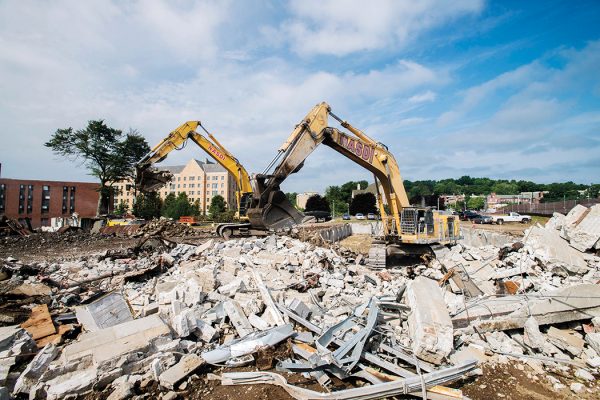 The demolition of More Hall.