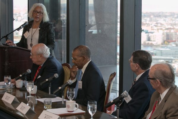 Photo/Reba Saldanha Rapport Center for Law and Public Policy panel on Institutional Racism at the Boston College Club, November 7, 2016.