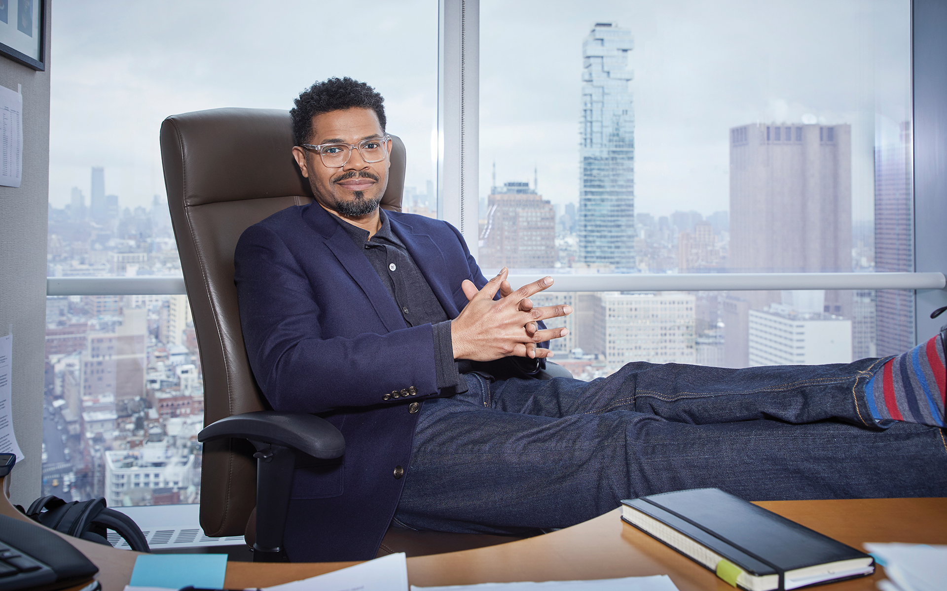 McMillan at ease in his BMI office.