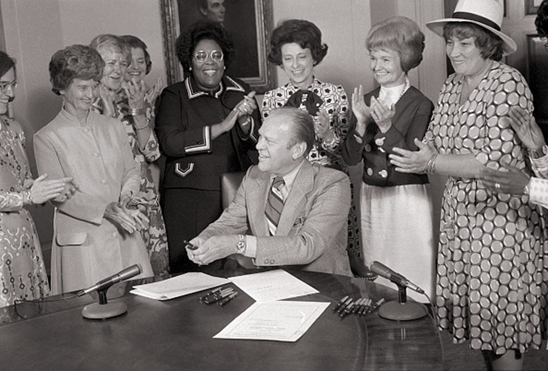 Margaret Heckler at President Ford’s signing of the Women’s Equality Day Proclamation in 1974.
